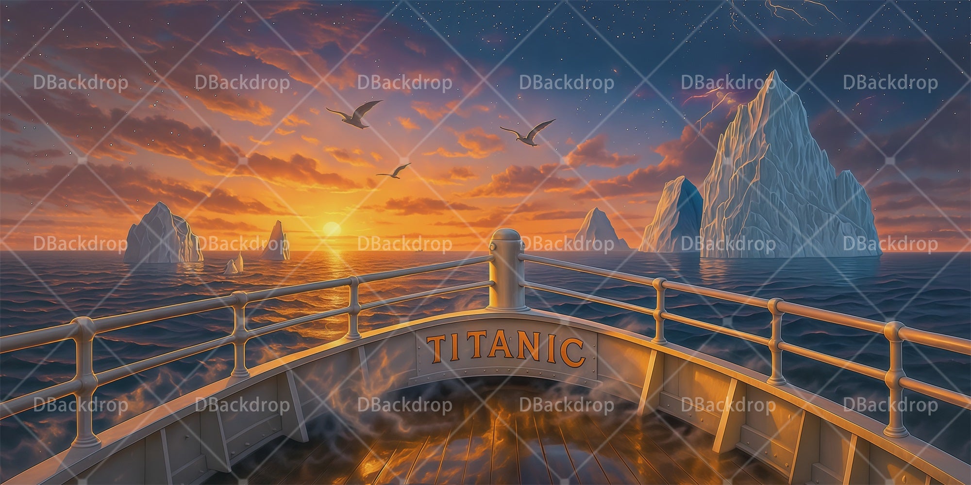 Stage Backdrops Titanic Sunset Deck Backdrop For Theater Play RR66-T61