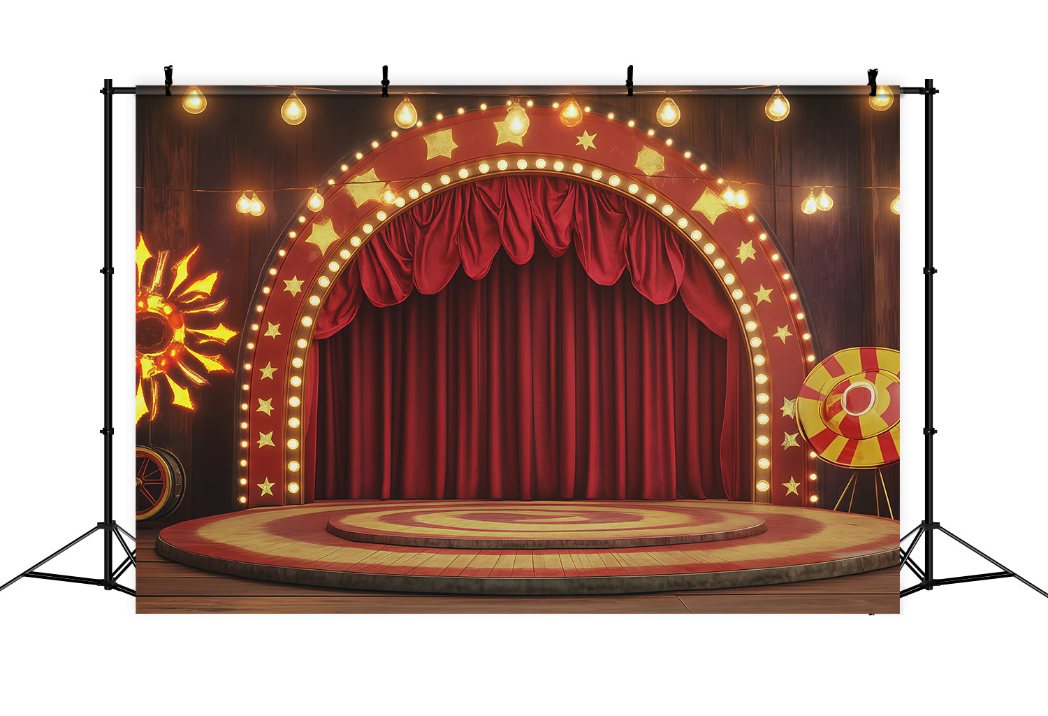 Halloween Stage Backdrop Vintage Circus Curtain Stage Halloween Photography Backdrops RR67-134