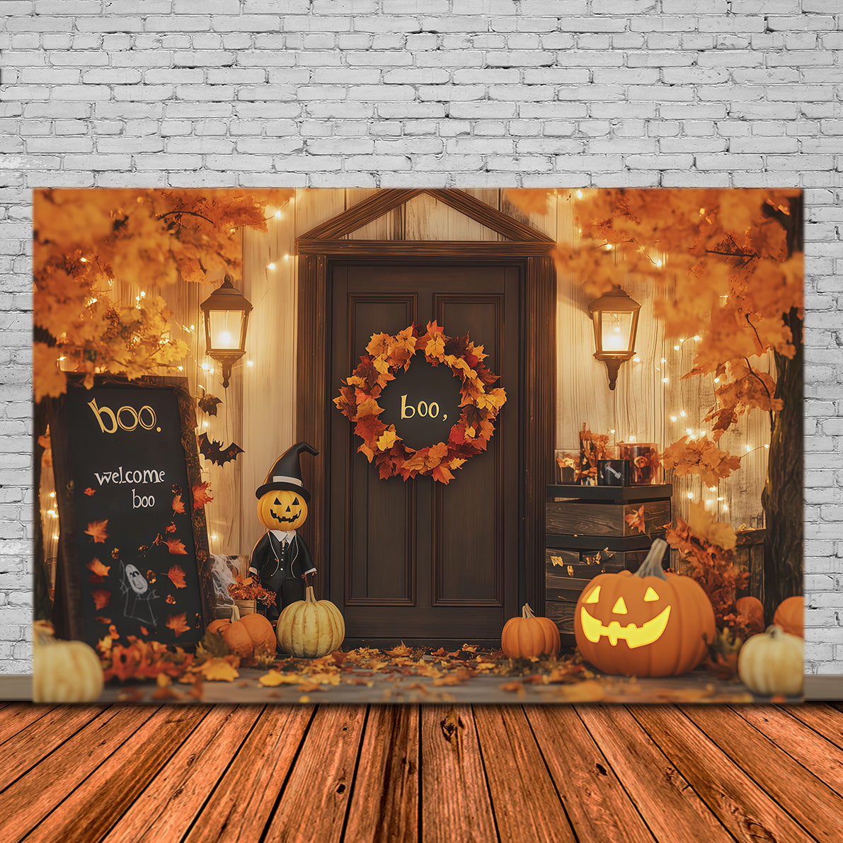 Diy Halloween Photo Booth Backdrop Pumpkin Doorway Welcome 10x10 Halloween Backdrop RR67-140