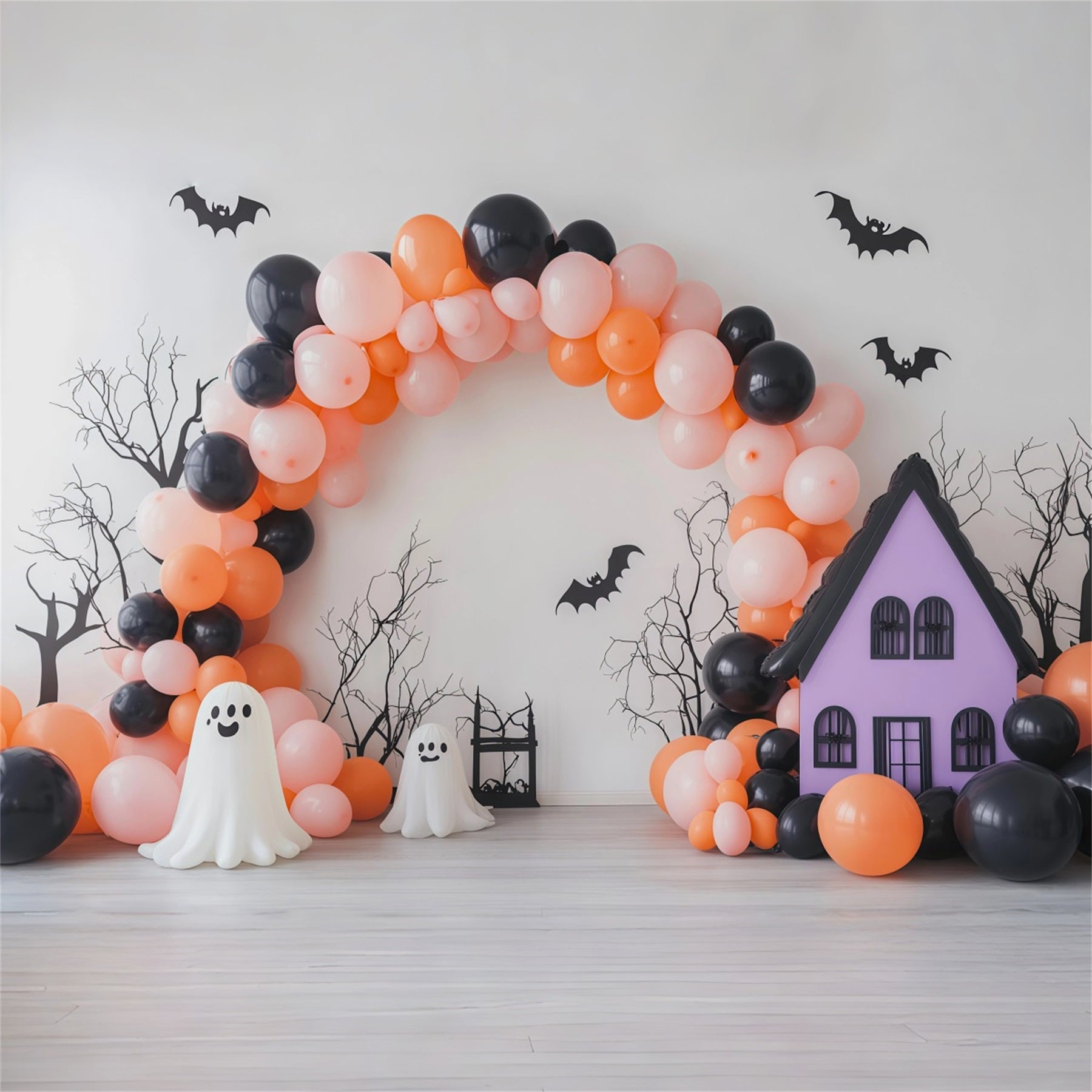 Ghost Arch Backdrop Cartoon House Arch Halloween Backdrop For Photo Booth RR67-187