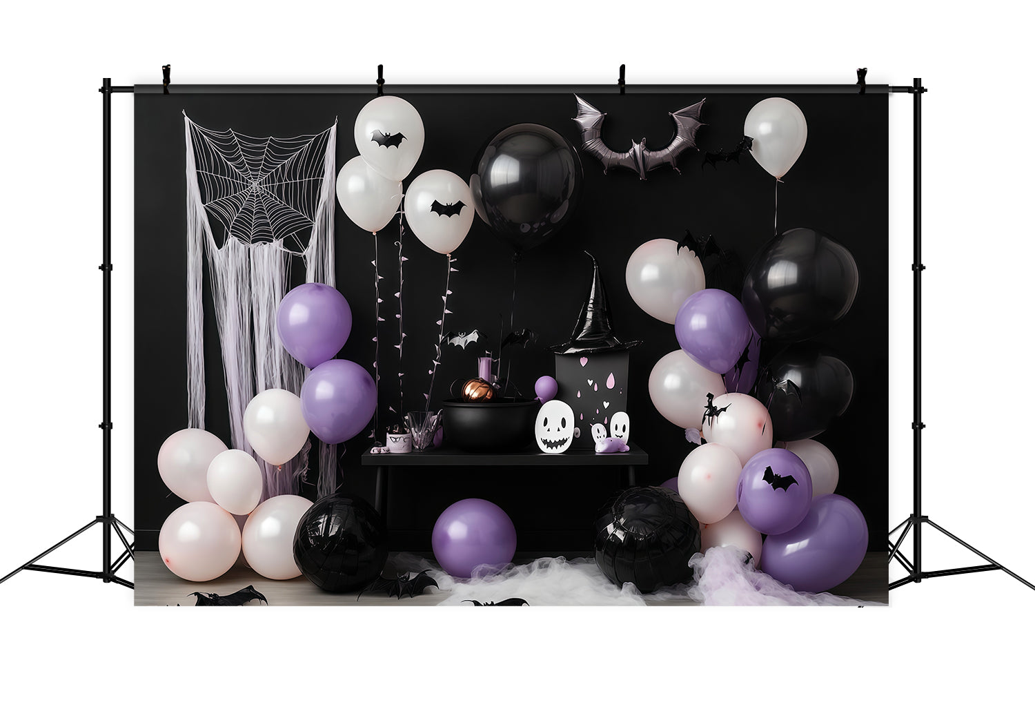 Halloween Balloon Arch Backdrop Witch Cauldron Party Halloween Baby Shower Backdrop RR67-198