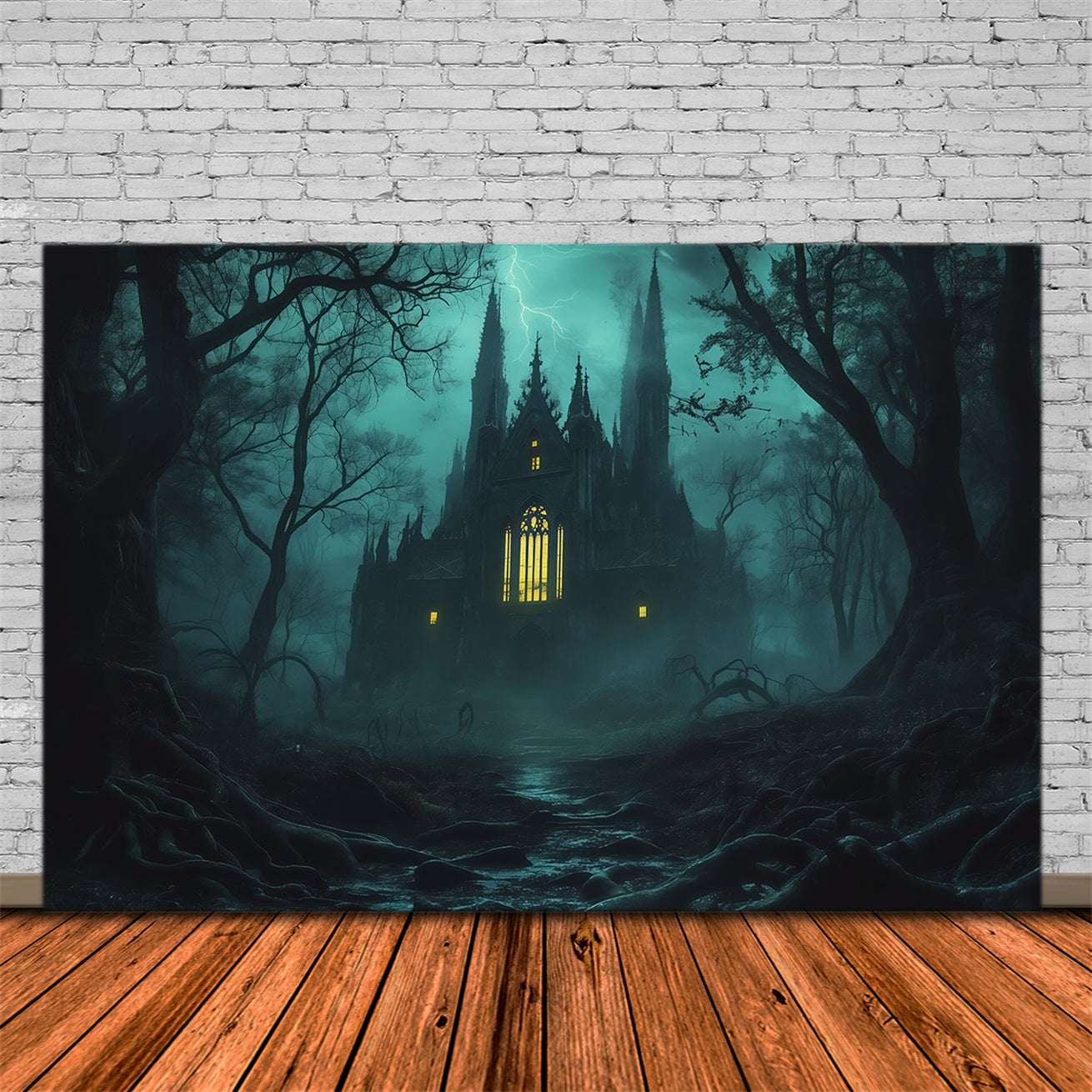 DIY Halloween Backdrop Ideas Misty Gothic Cathedral Forest Scary Backdrops For Halloween RR67-81