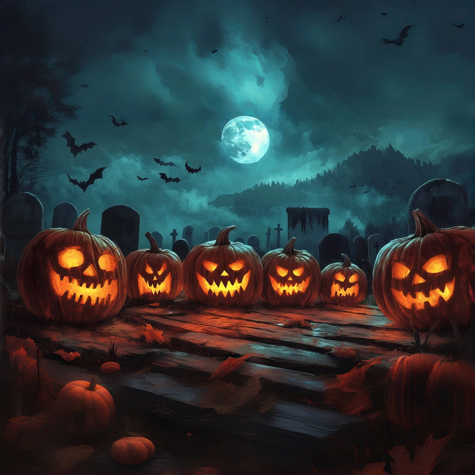 Scary Halloween Garage Door Cover Moonlit Pumpkin Graveyard Gathering Halloween Garage Door Cover RR68-41-1 car