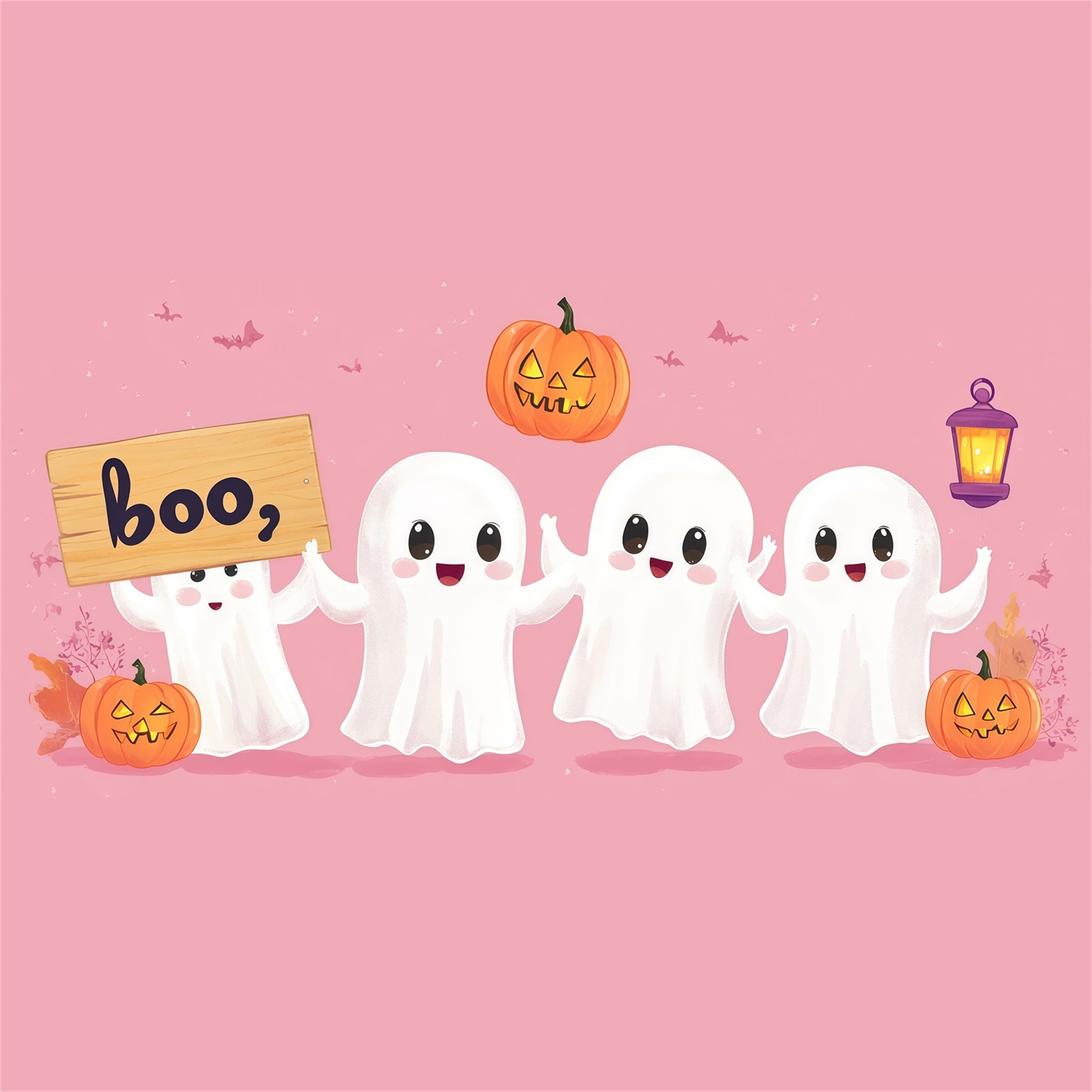Cute Halloween Garage Door Decor Ghost Pumpkin Gathering Halloween Garage Door Poster RR68-47-1 car