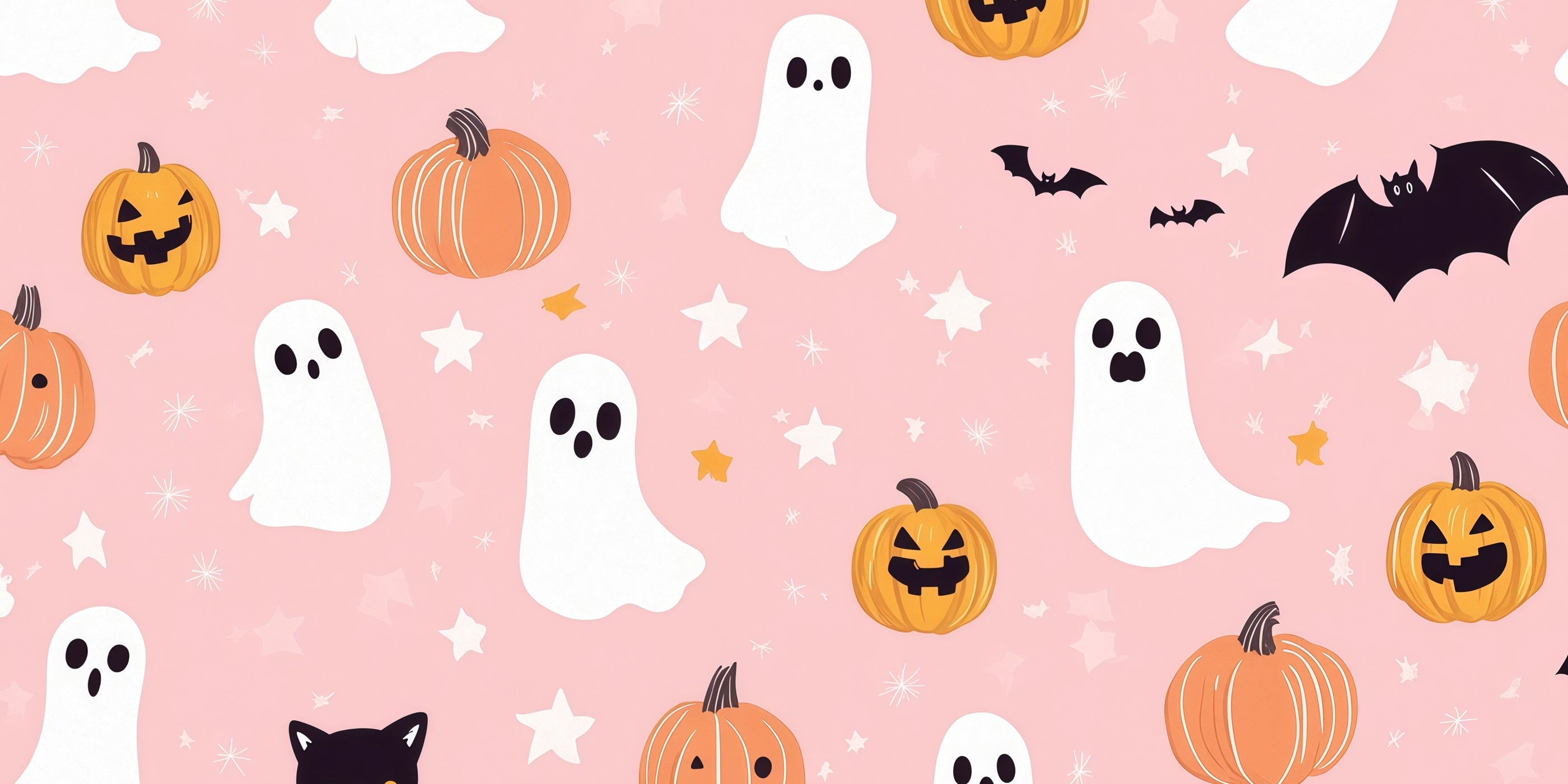 Pastel Halloween Garage Door Decor Cute Ghost Pumpkin Pattern Halloween Garage Door Wrap RR68-50-2 car
