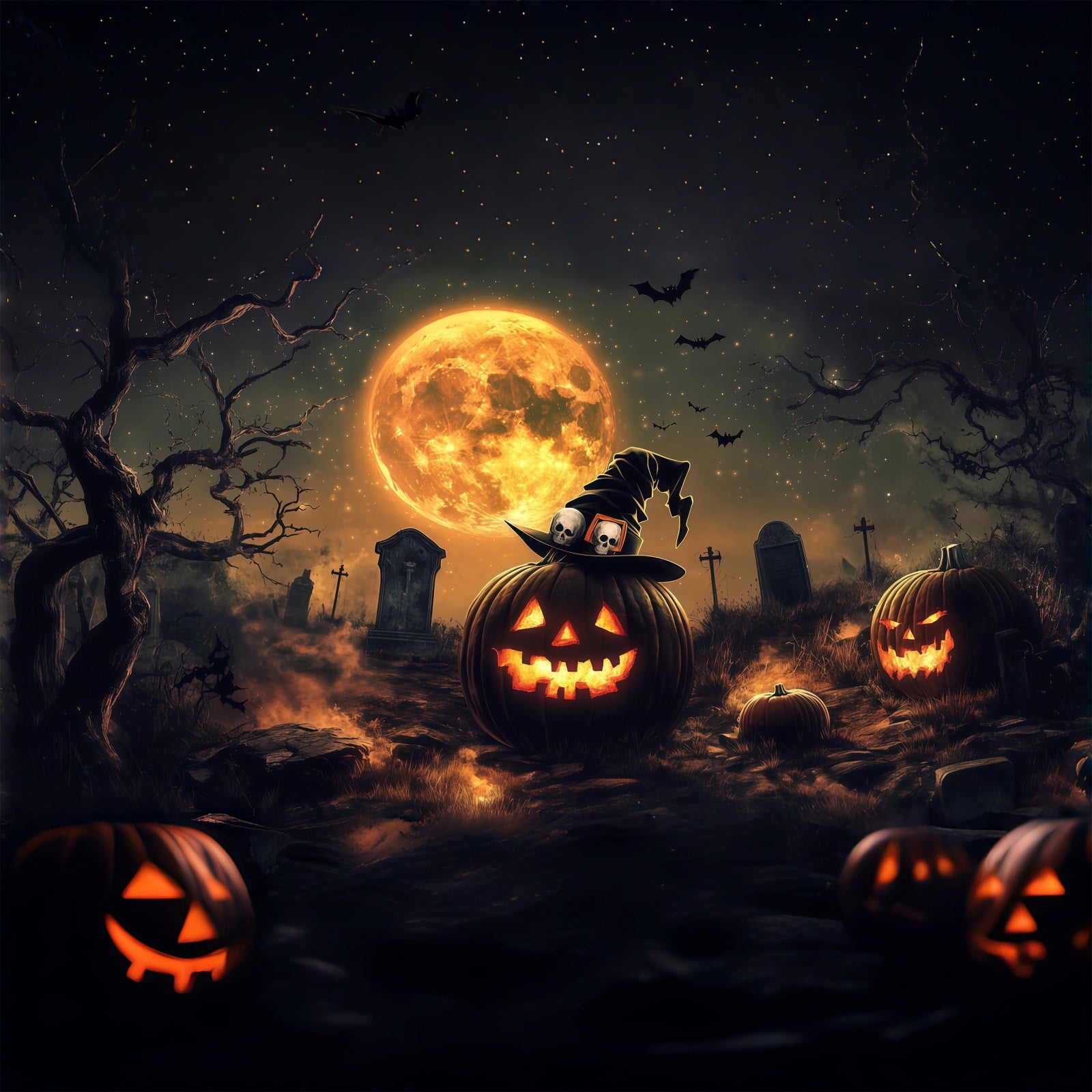 Pumpkin Halloween Garage Door Cover Witch Hat Pumpkin Graveyard Large Halloween Garage Door Cover RR68-51-1 car