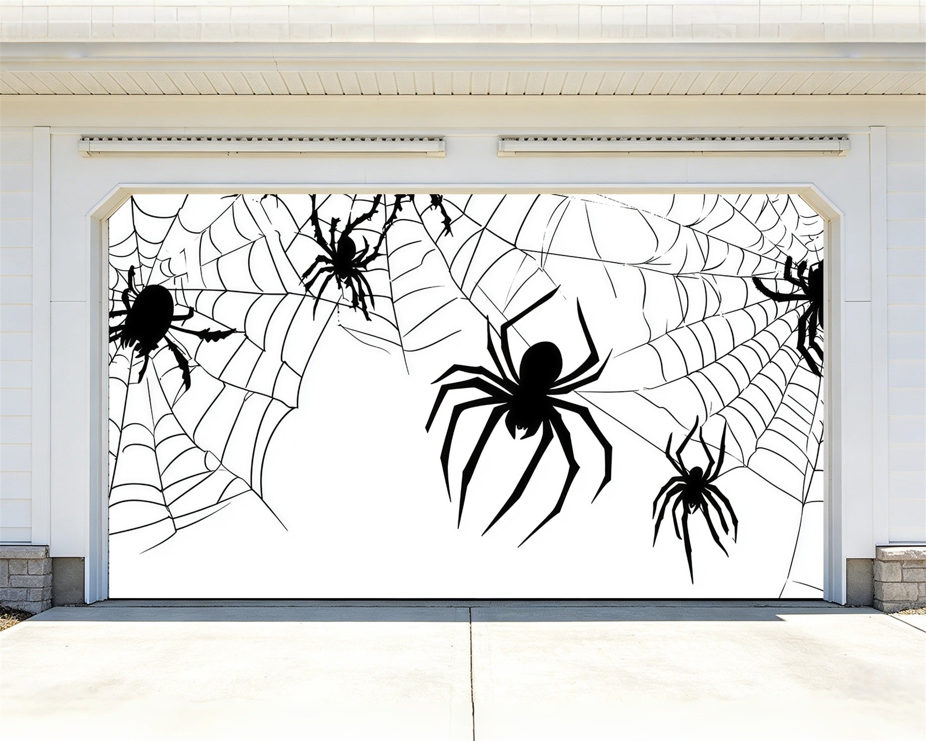 Spider Web Garage Door Cover Giant Spider Web Silhouettes Halloween Garage Decorations RR68-59-2 car