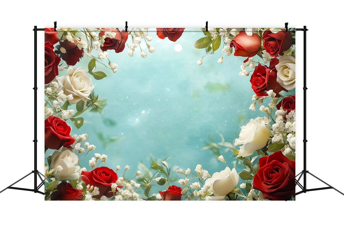 Christmas Floral Backdrop Rose Flower Border Large Christmas Backdrop RR69-67