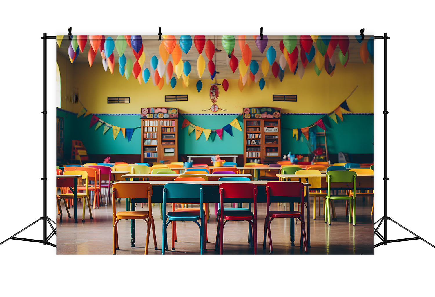 Back to School Colorful Classroom Backdrop RR7-197