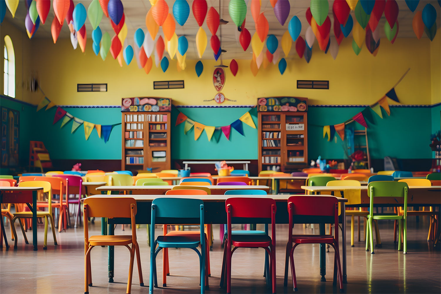 Back to School Colorful Classroom Backdrop RR7-197