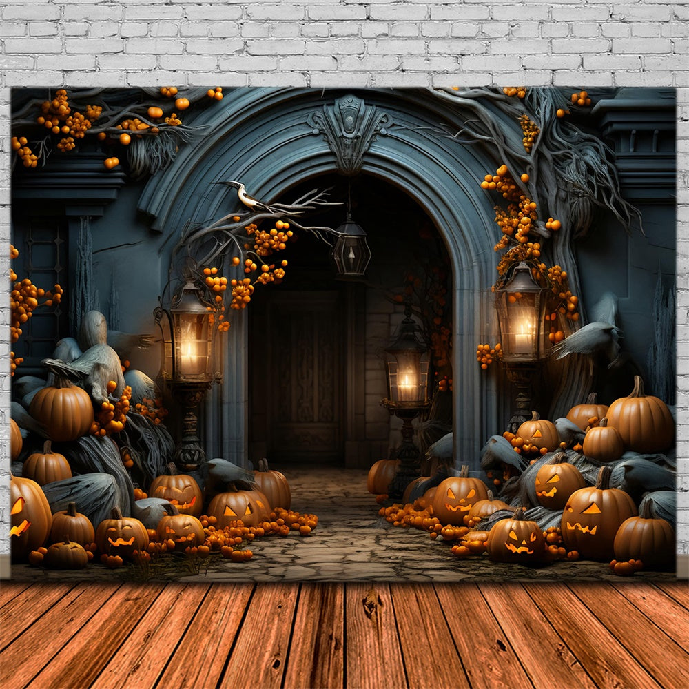 Halloween Decoration Pumpkin Photography Backdrop RR7-421