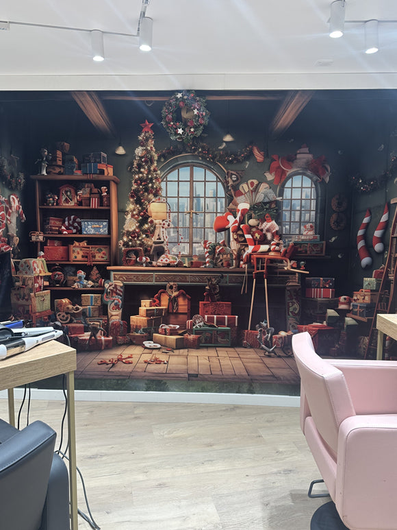 Christmas Santa Claus House Room Backdrop RR7-853