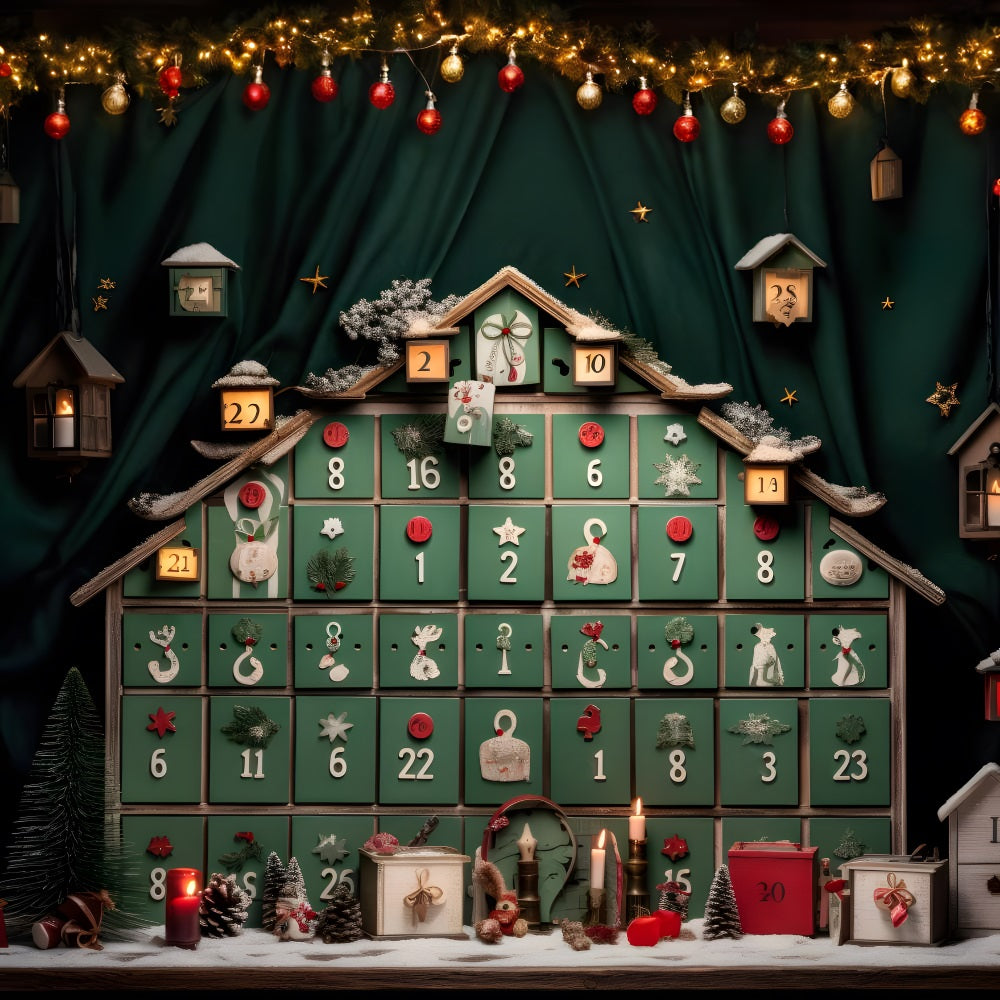 Christmas Advent Calendar Rustic Decor Backdrop RR8-226
