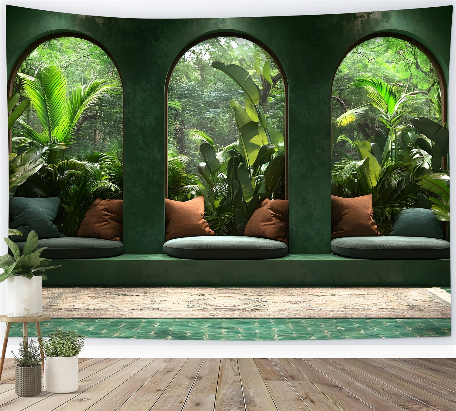 Tropical Jungle Oasis Boho Backdrop RR8-409