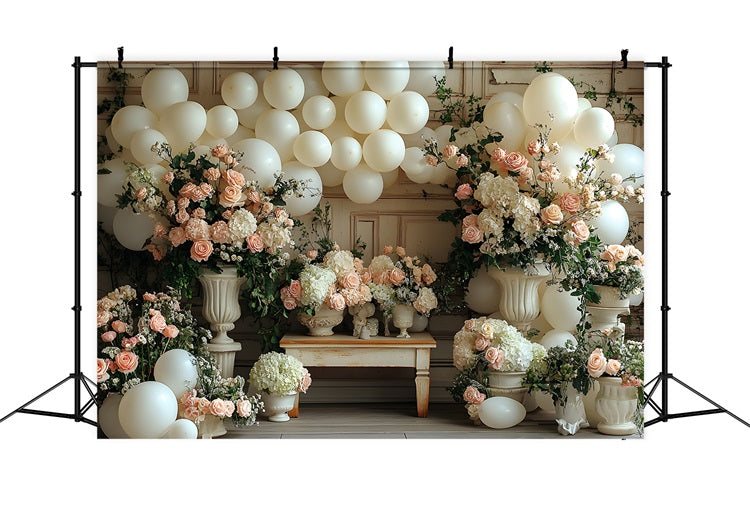Rustic Bohemian Balloon Floral Backdrop RR8-468