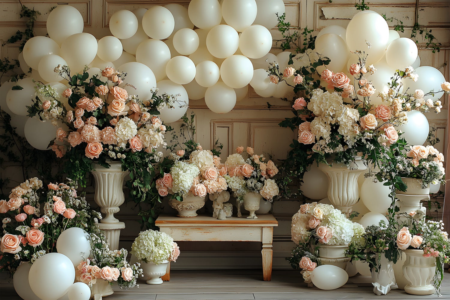 Rustic Bohemian Balloon Floral Backdrop RR8-468