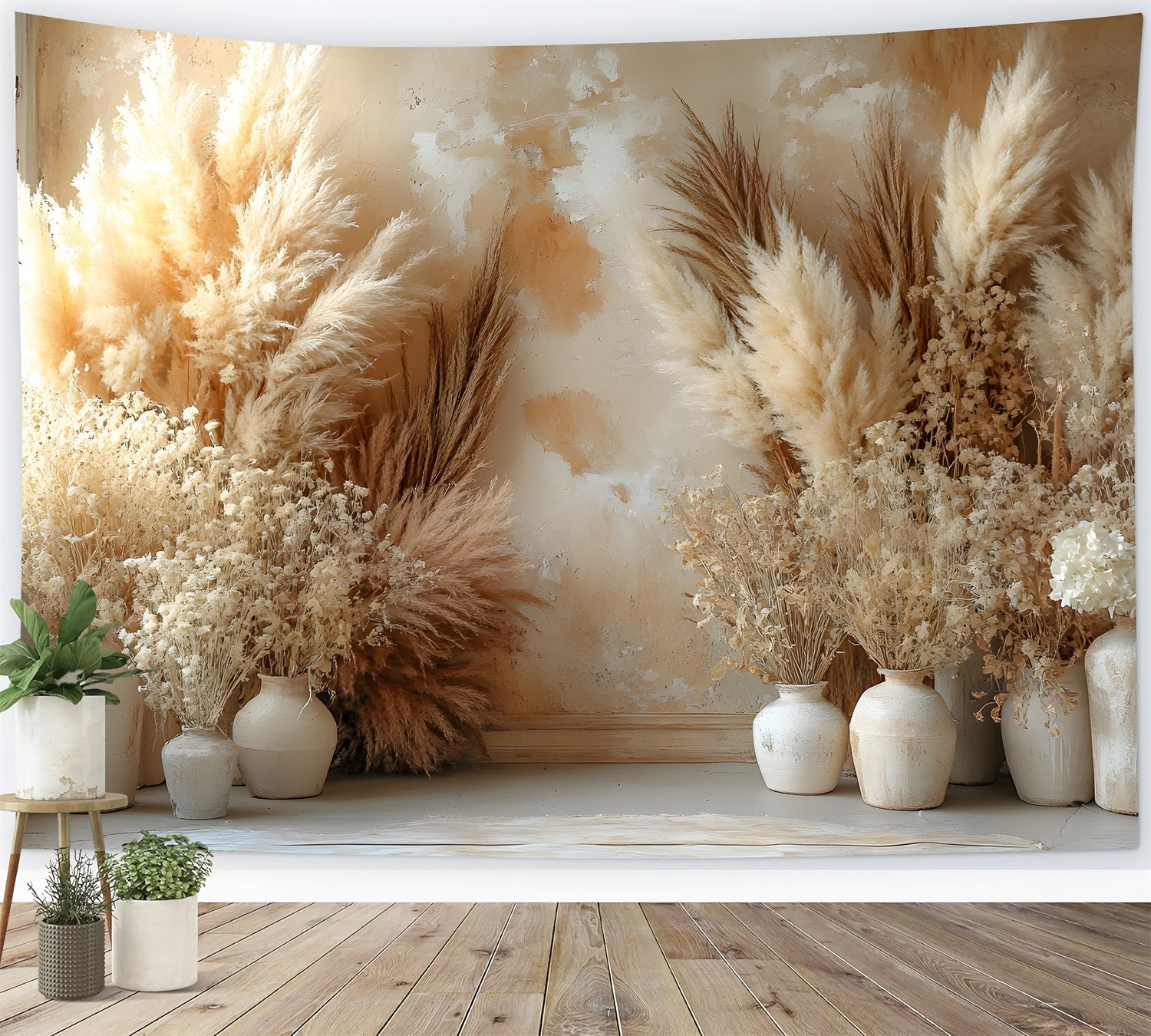 Rustic Sunshine Pampas Boho Backdrop RR8-481