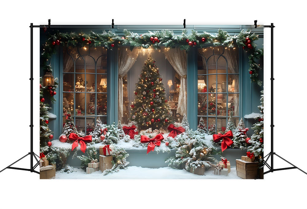 Christmas Shop Window Big Tree Backdrop RR8-56