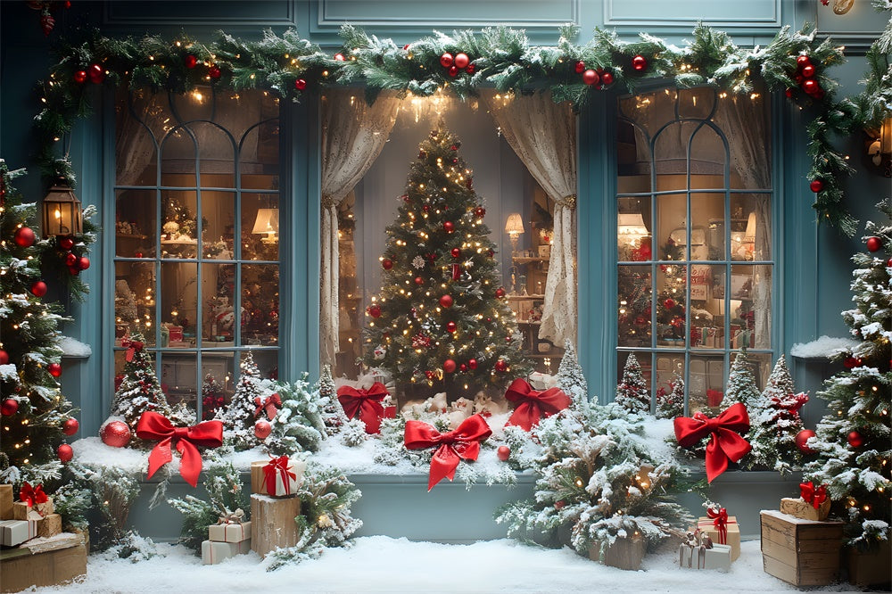 Christmas Shop Window Big Tree Backdrop RR8-56