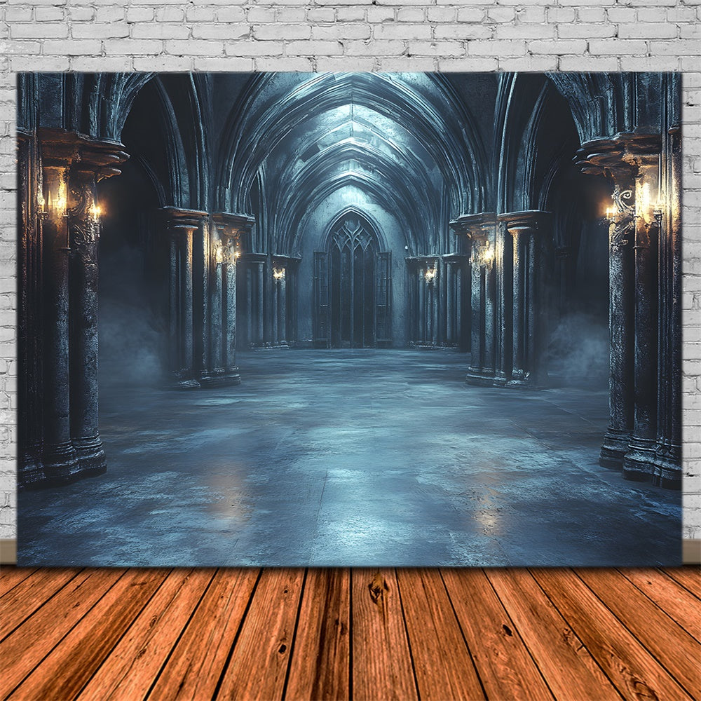 Halloween Night Scary Castle Corridor Backdrop RR9-107