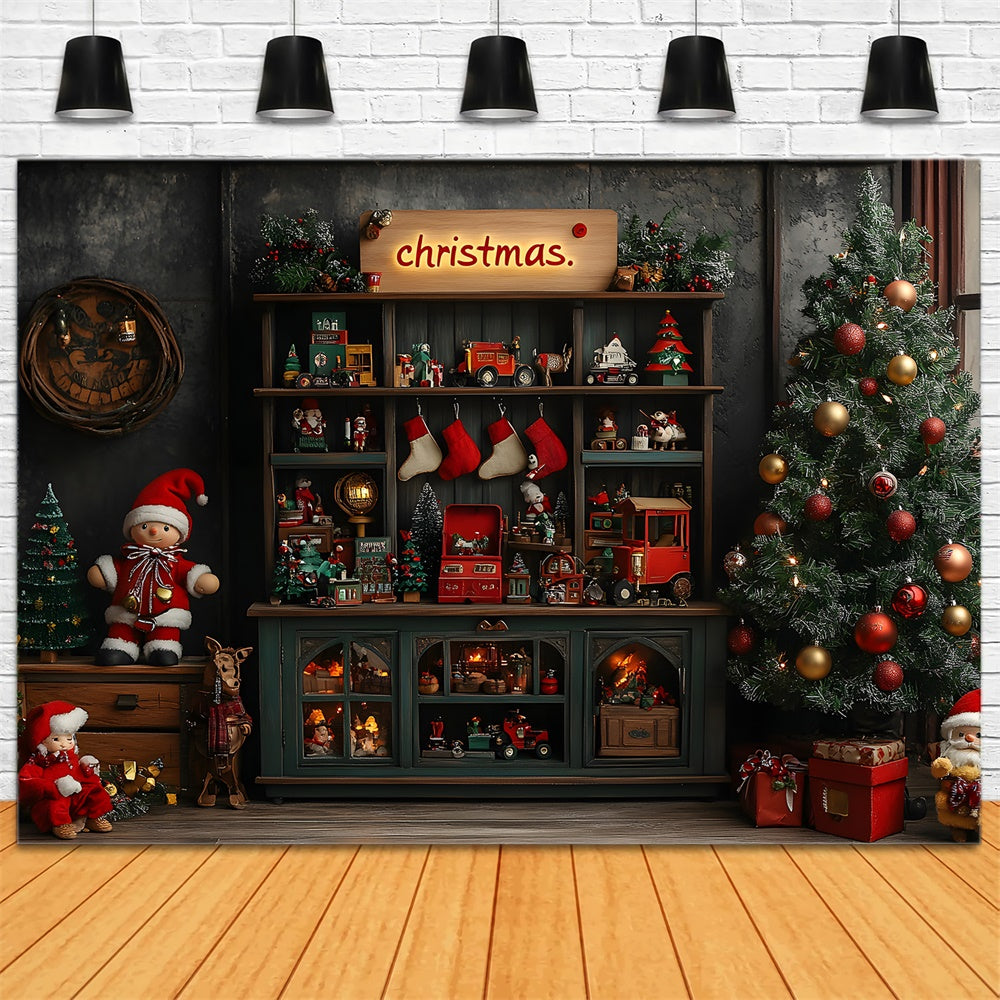 Christmas Tree Toy Room Photography Backdrop RR9-72