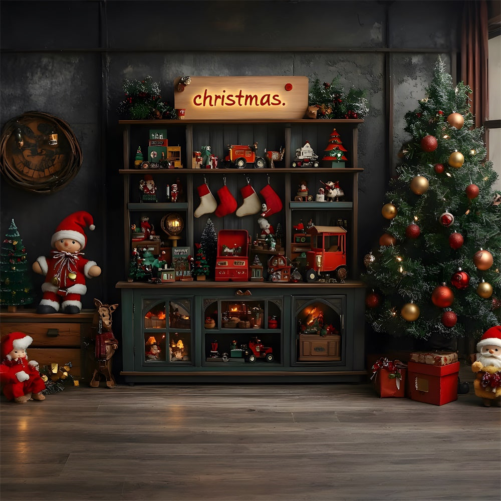 Christmas Tree Toy Room Photography Backdrop RR9-72