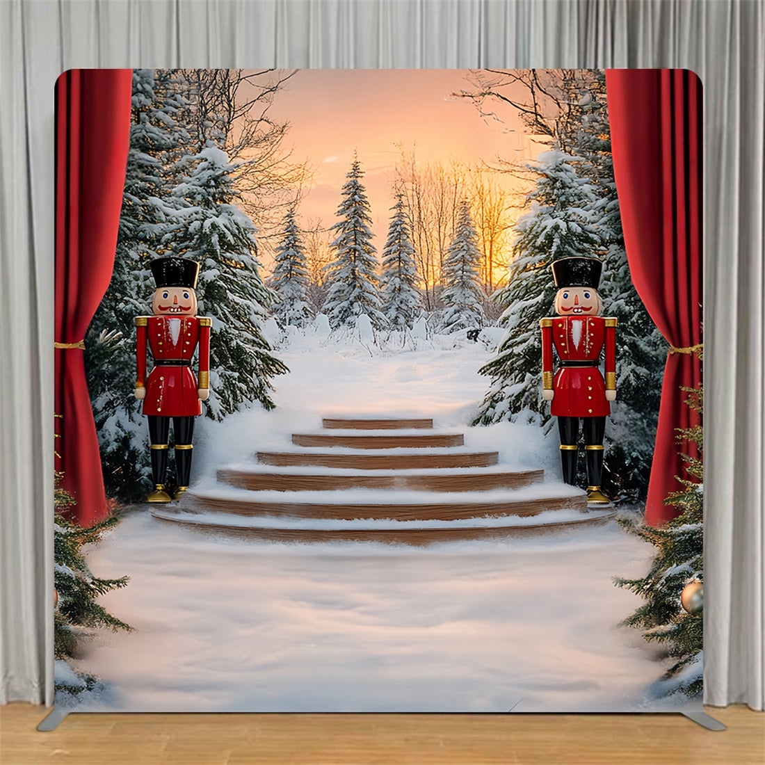 Square Backdrops Nutcracker Snowy Forest Christmas Backdrop TS-BRP57-149
