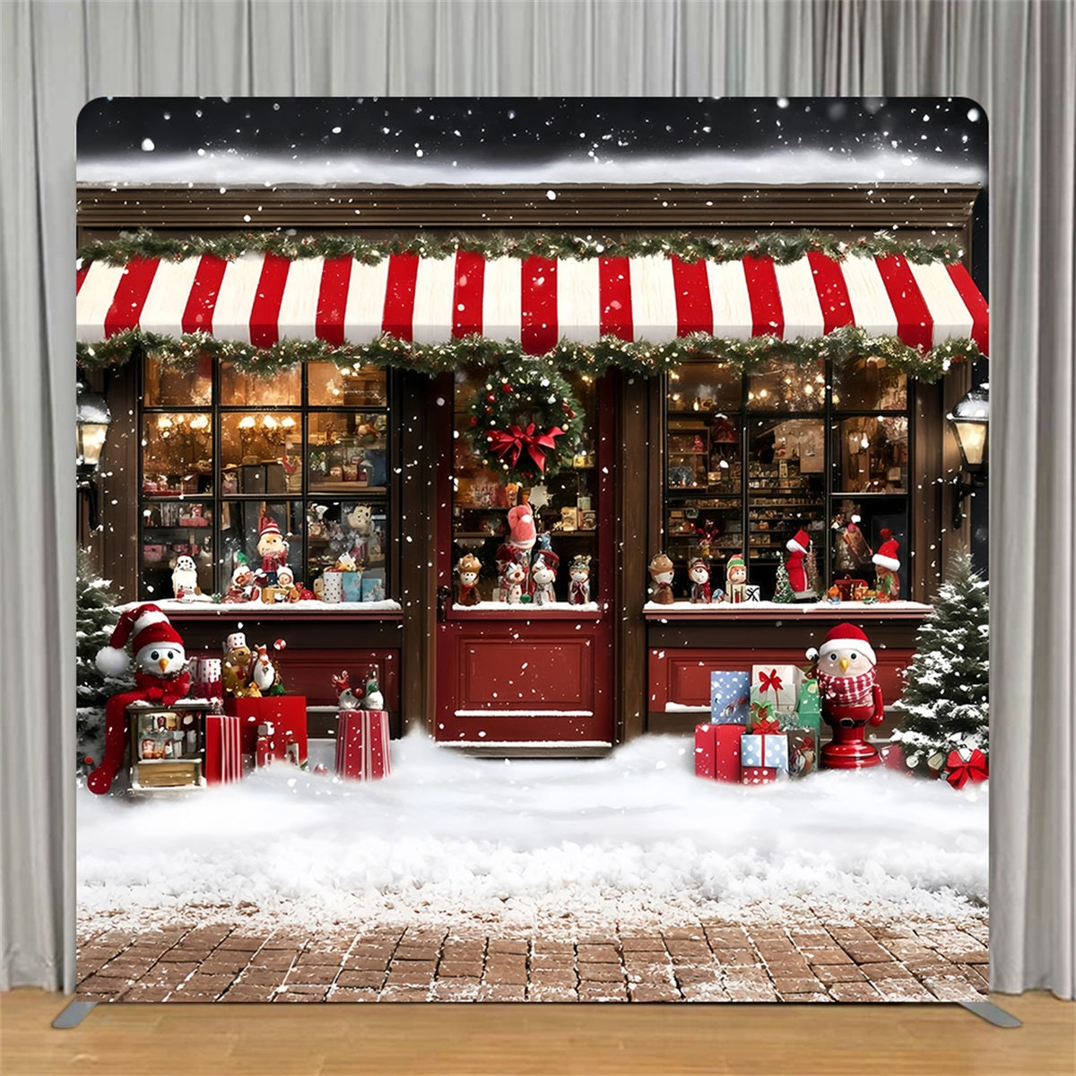 Tension Fabric Backdrop Classic Festive Toy Storefront Christmas Backdrops TS-GQ58-38