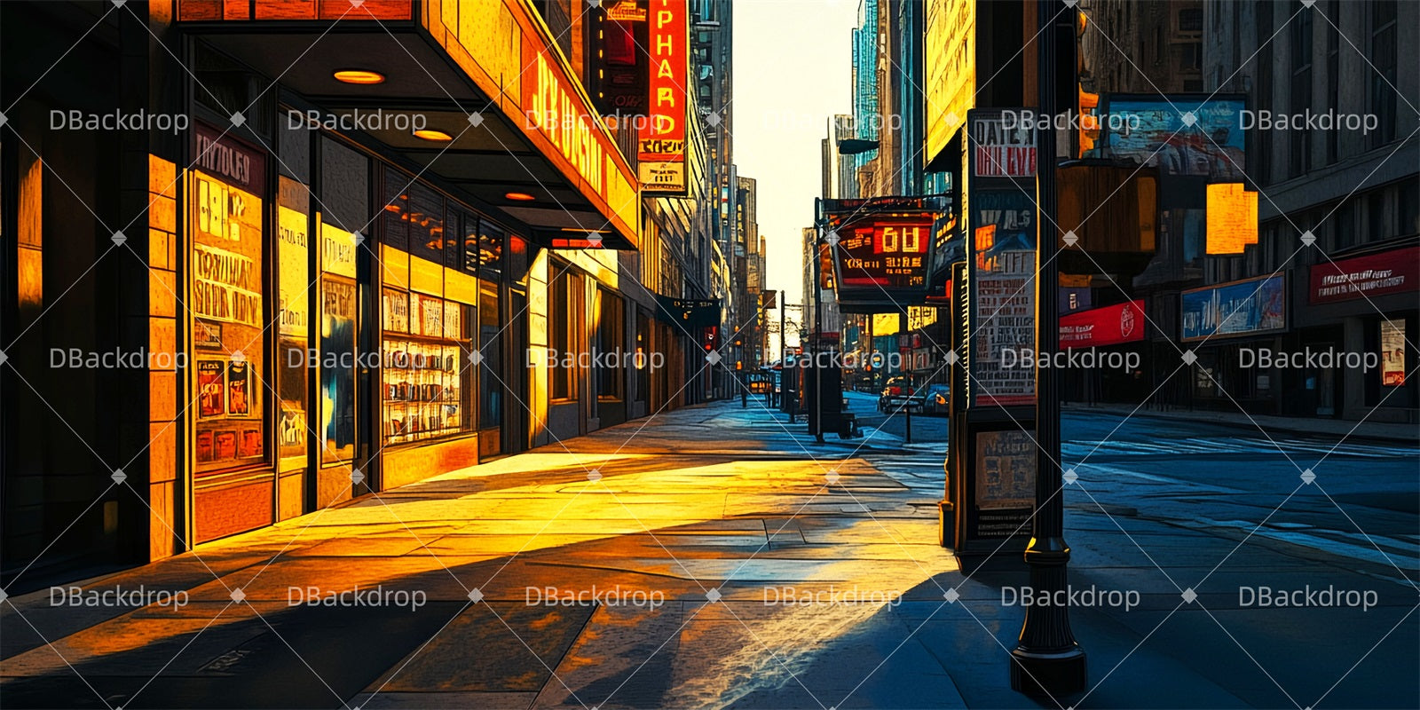 Theater Backdrop Broadway Street Morning Broadway Stage Backdrops TWW511-T74