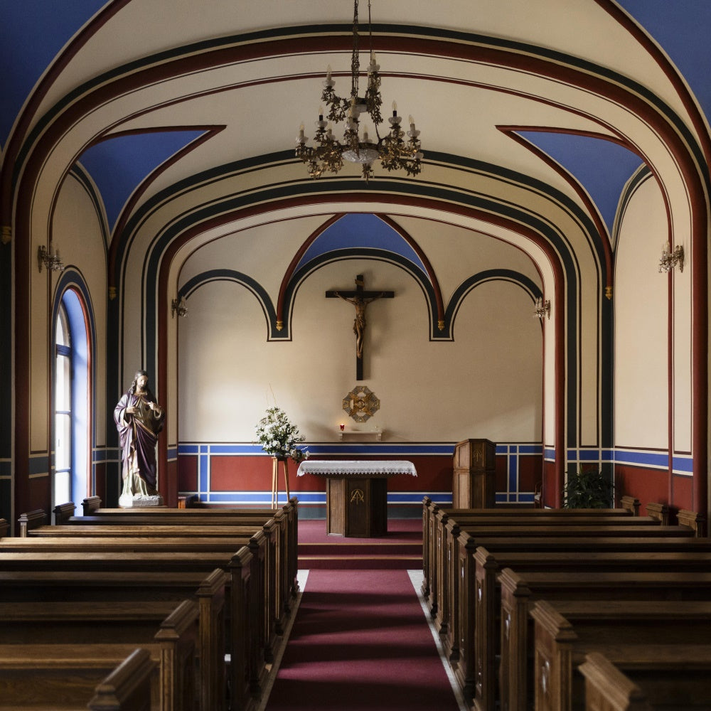 Easter Backdrops For Church Gothic Arch Church Interior Backdrop TWW3-10