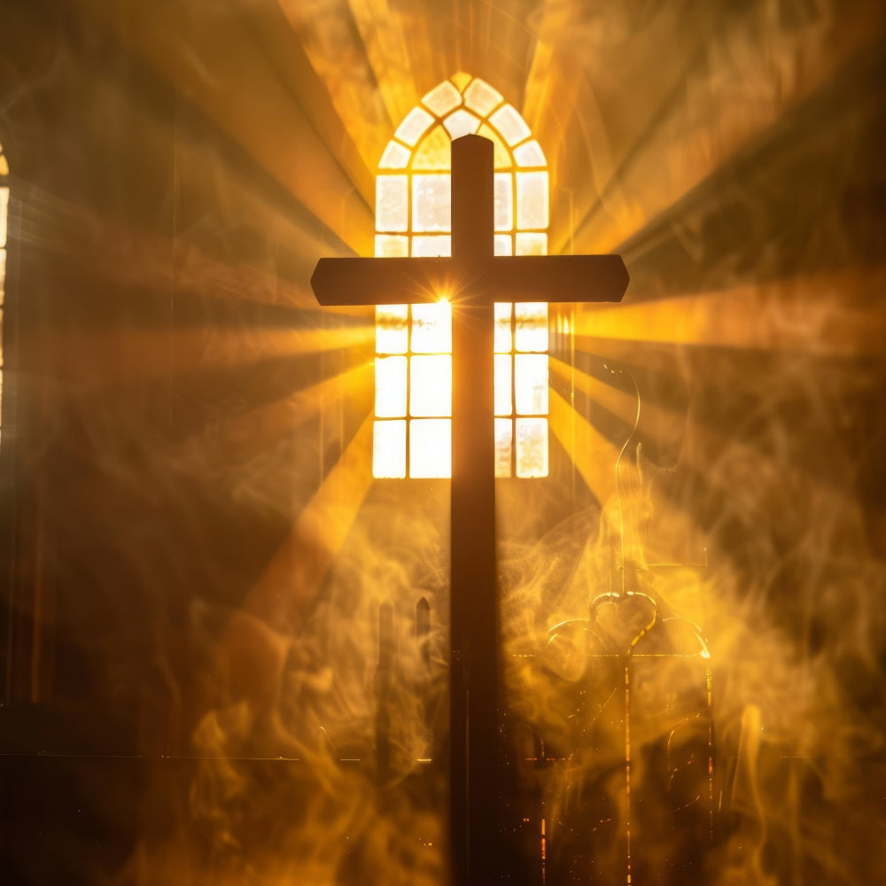 Easter Picture Backdrops Heavenly Glow Holy Cross Backdrop TWW3-12