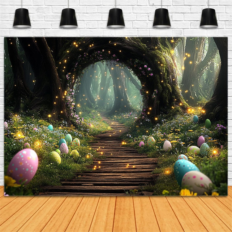 Easter Backdrop Magical Forest Egg Wonderland Backdrop TWW3-13