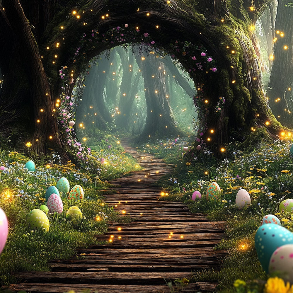 Easter Backdrop Magical Forest Egg Wonderland Backdrop TWW3-13