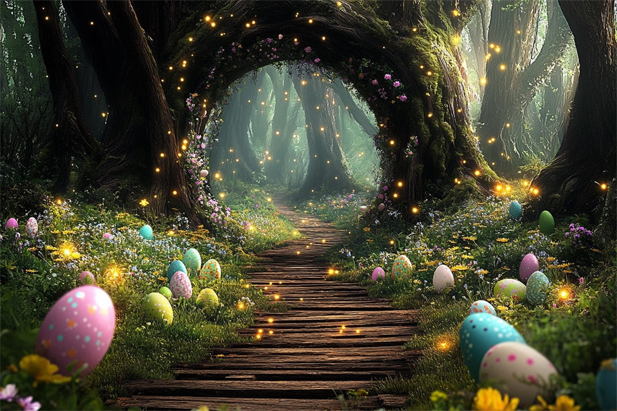 Easter Backdrop Magical Forest Egg Wonderland Backdrop TWW3-13