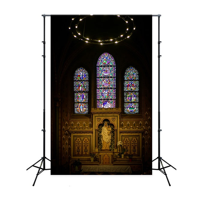 Easter Church Photo Backdrop Divine Light Sacred Chapel Backdrop TWW3-16