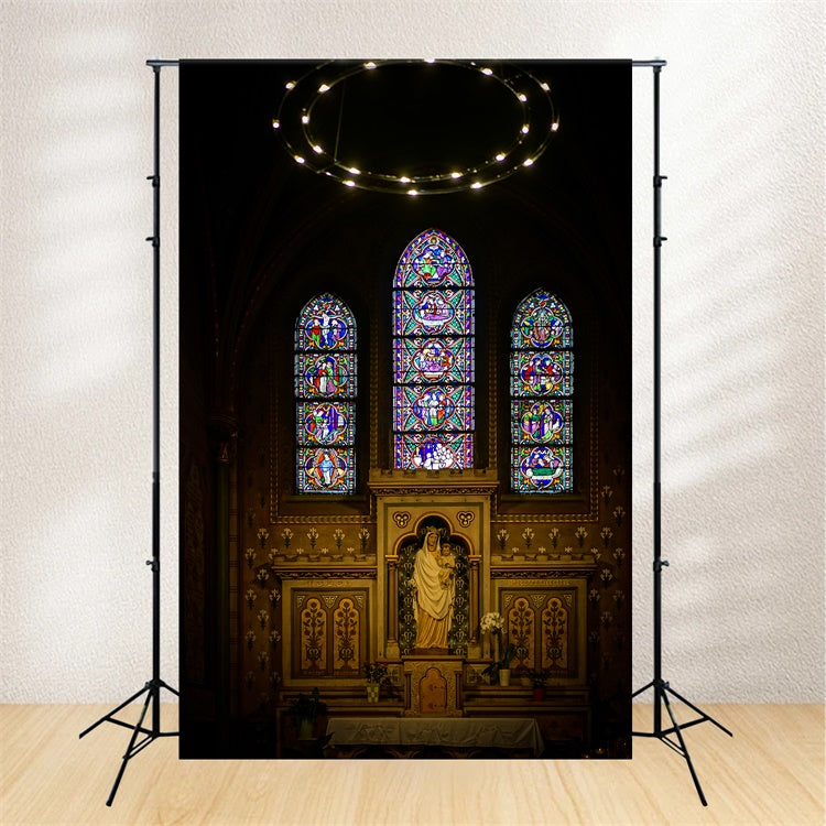 Easter Church Photo Backdrop Divine Light Sacred Chapel Backdrop TWW3-16
