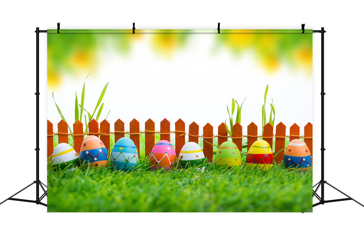 Easter Photo Backdrop Vibrant Painted Egg Display Backdrop TWW3-19