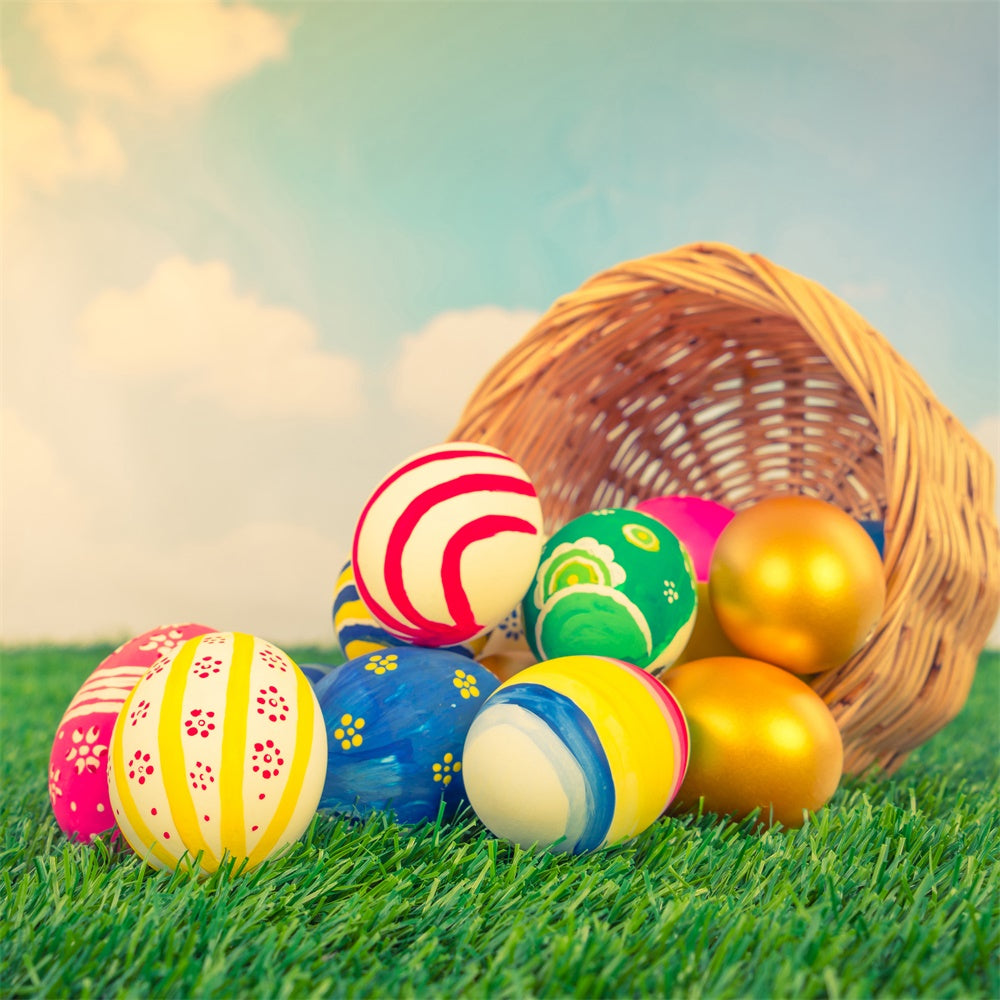 Easter Photo Backdrop Ideas Rustic Basket Egg Hunt Backdrop TWW3-22
