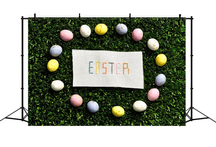 Easter Backdrop Photography Vintage Cross Stitch Egg Backdrop TWW3-24
