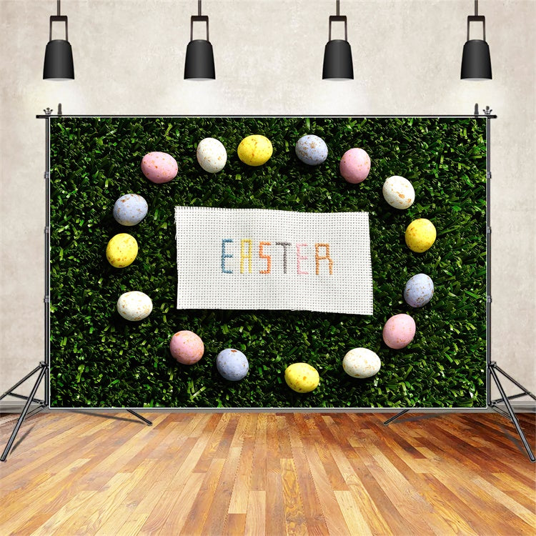 Easter Backdrop Photography Vintage Cross Stitch Egg Backdrop TWW3-24