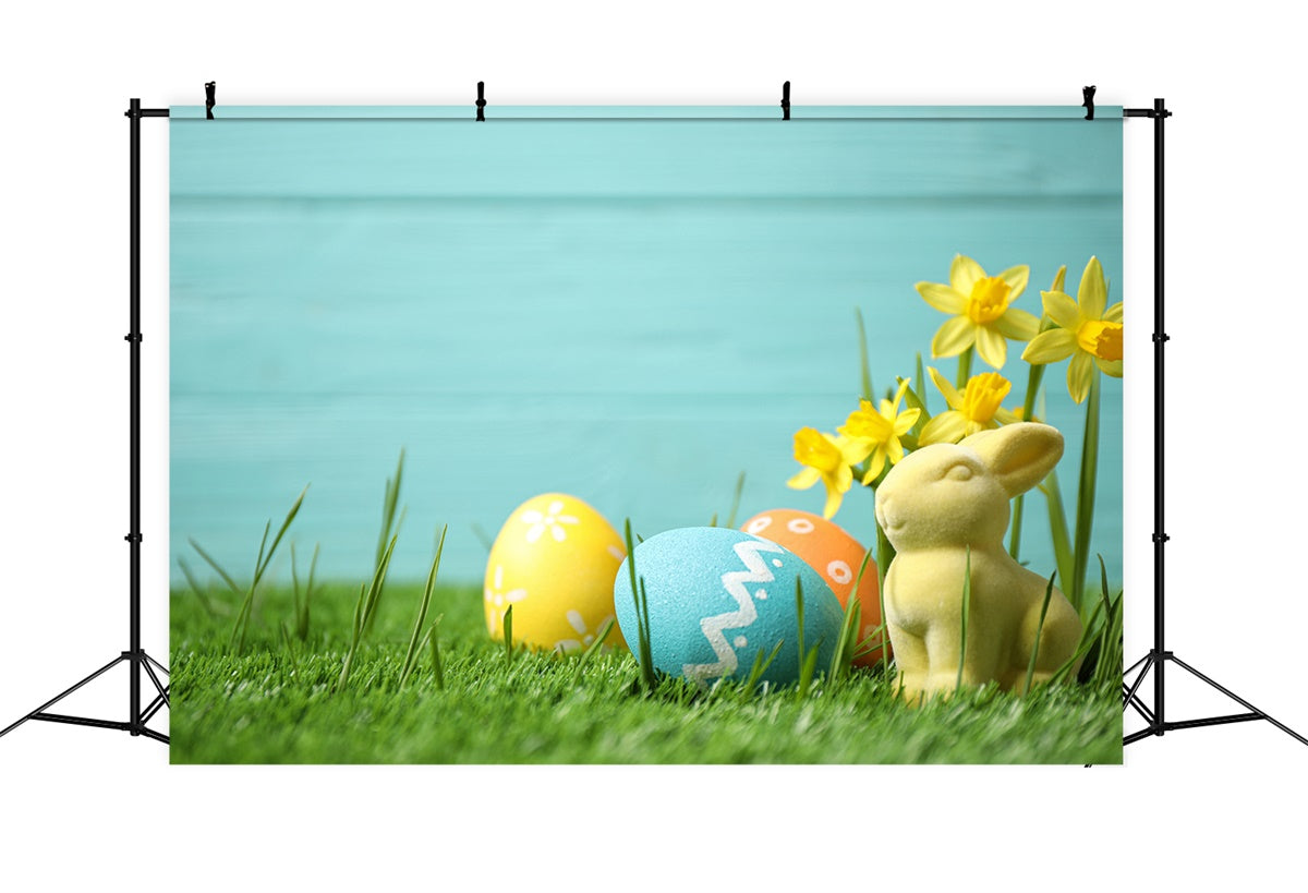 Easter Egg Backdrop Bunny Daffodil Field Backdrop TWW3-27