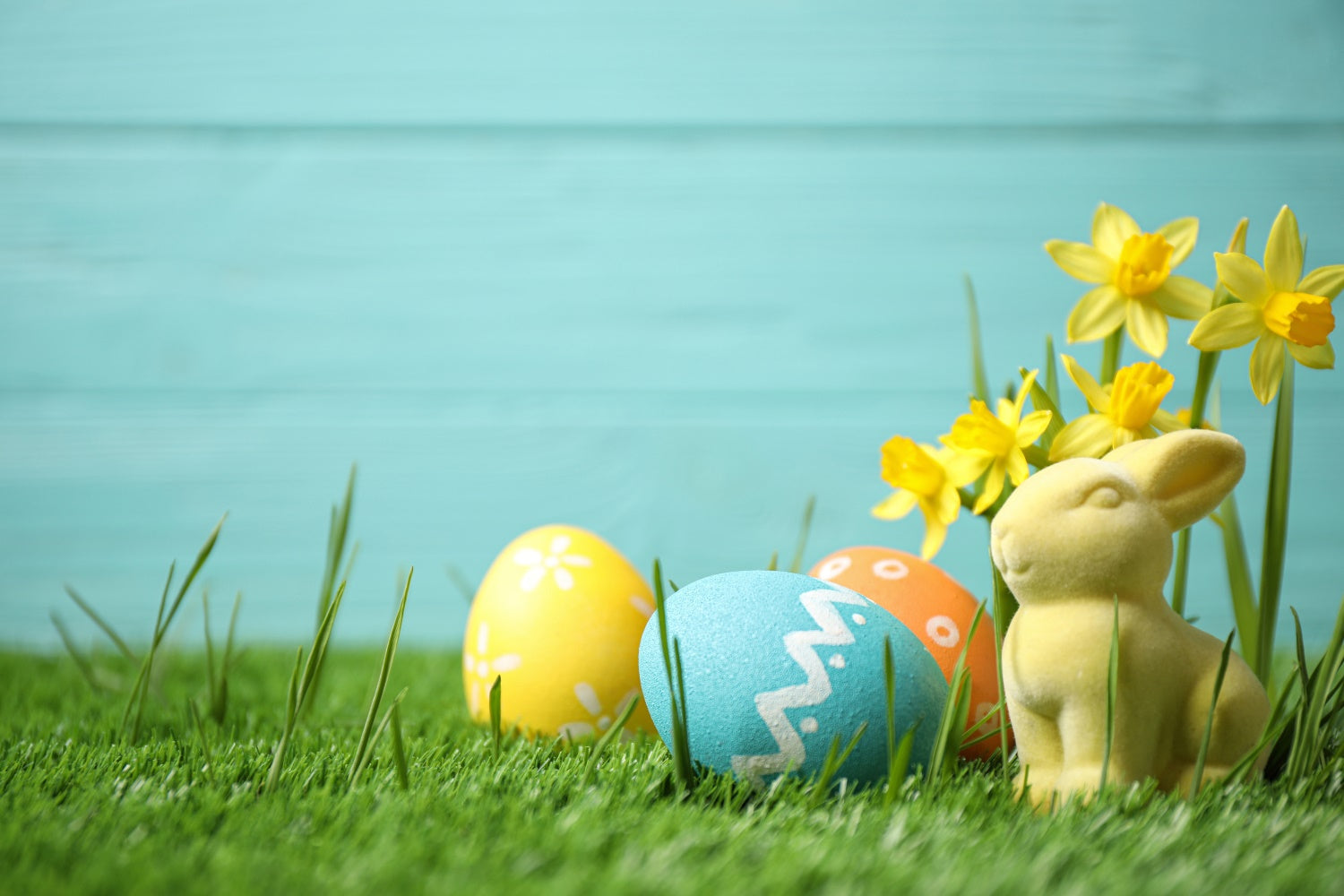 Easter Egg Backdrop Bunny Daffodil Field Backdrop TWW3-27