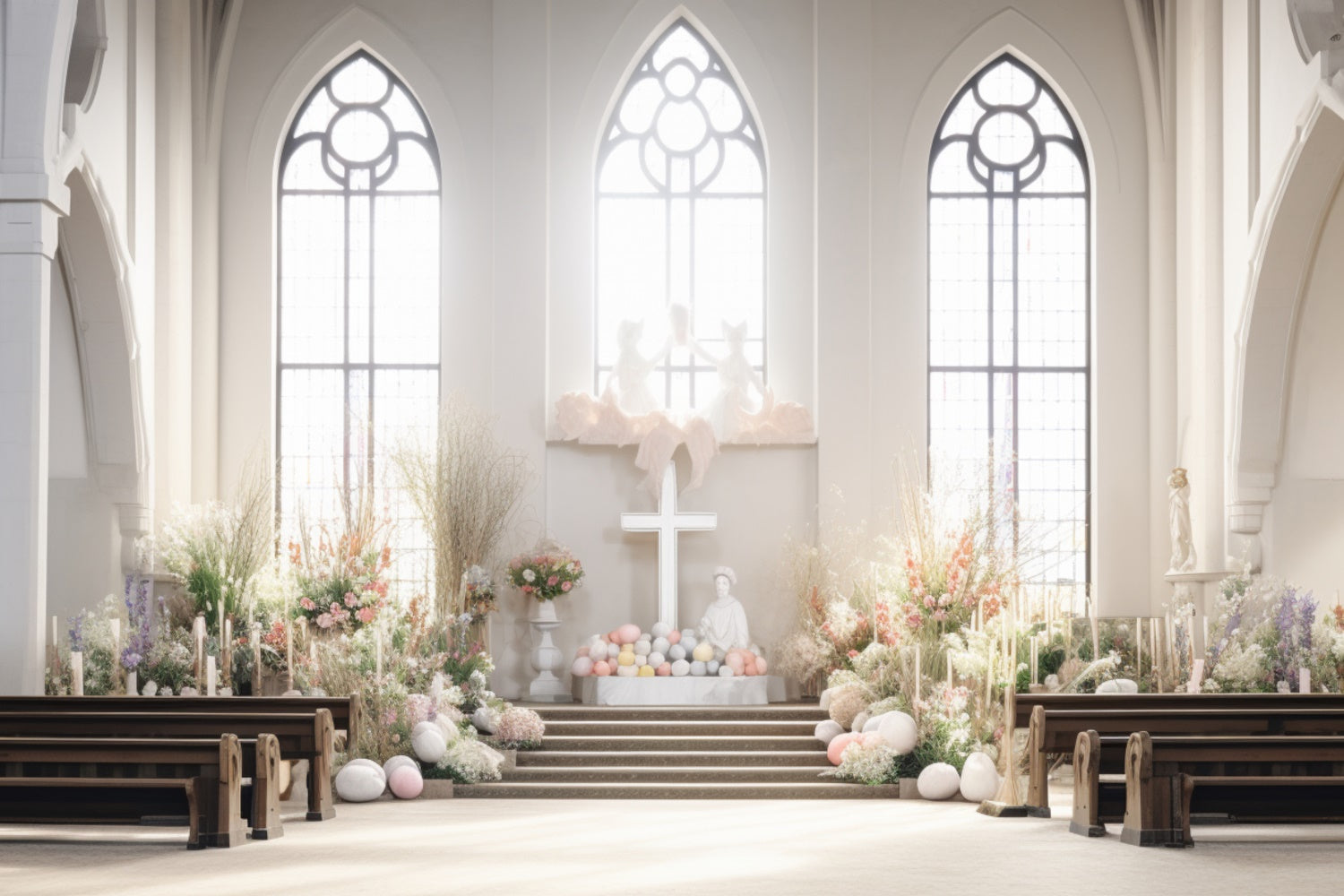 Easter Backdrops For Church Elegant Church Floral Backdrop TWW3-32