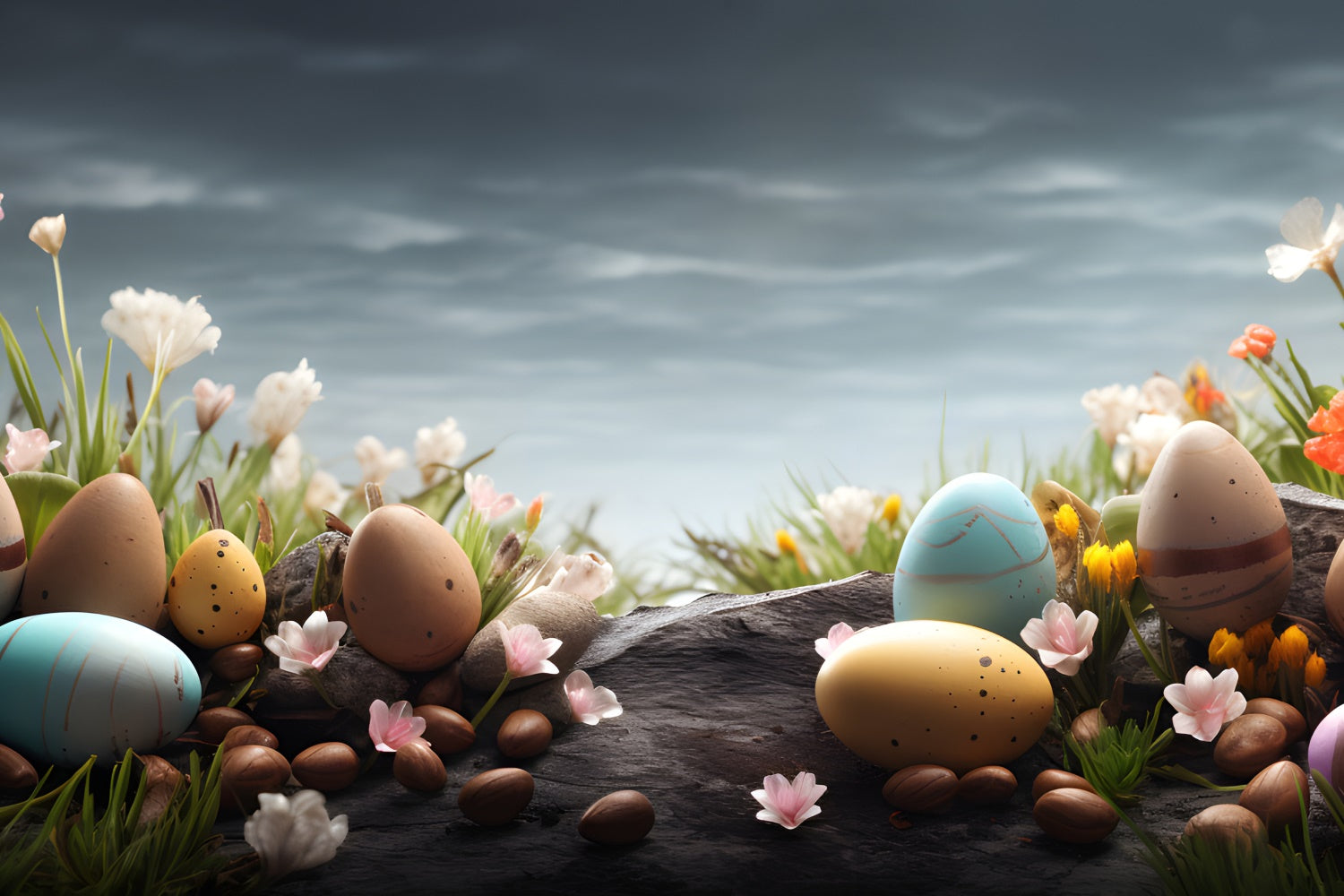 Easter Backdrops Photography Soft Pastel Rustic Egg Backdrop TWW3-34