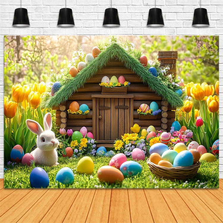 Easter Backdrop Pastel Egg Charming Cottage Backdrop TWW3-38
