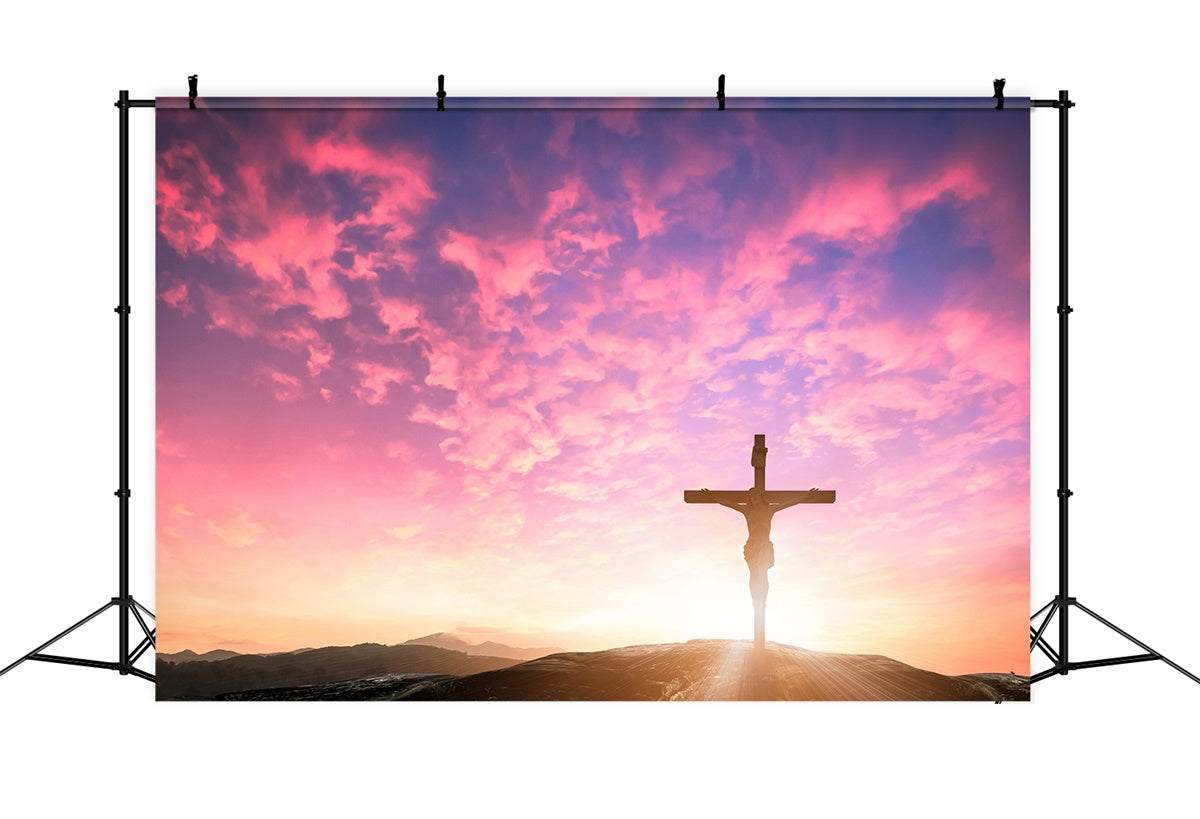 Easter Picture Ideas Sunrise Resurrection Cross Backdrop TWW3-4
