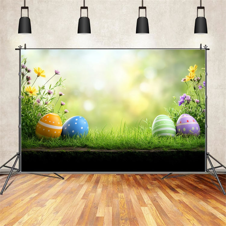 Easter Backdrops Photography Wildflower Meadow Egg Backdrop TWW3-40