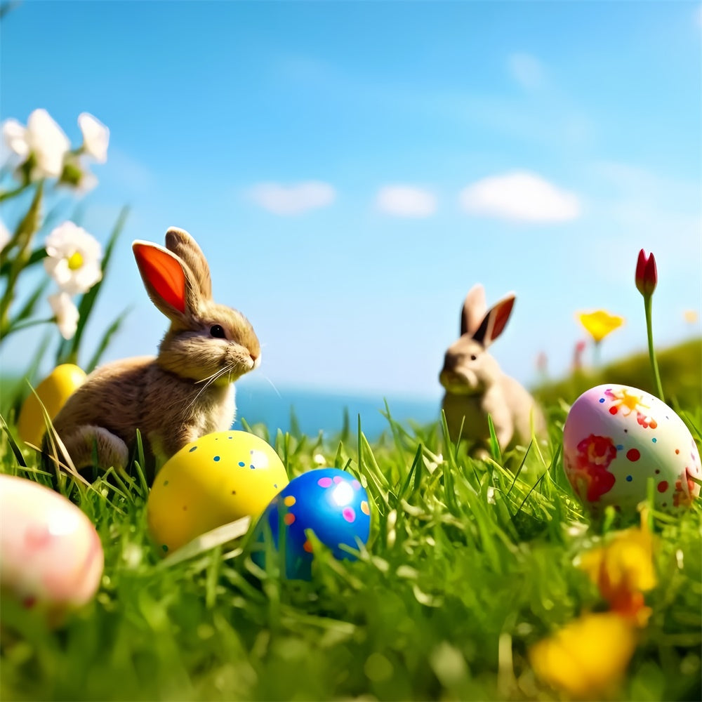 Photography Easter Backdrop Blooming Meadow Bunny Backdrop TWW3-41