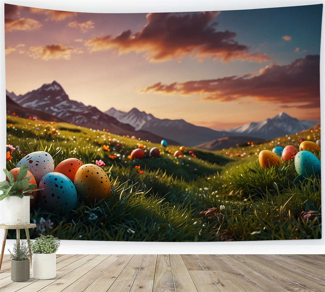 Easter Backdrops For Photos Majestic Mountain Egg Backdrop TWW3-43