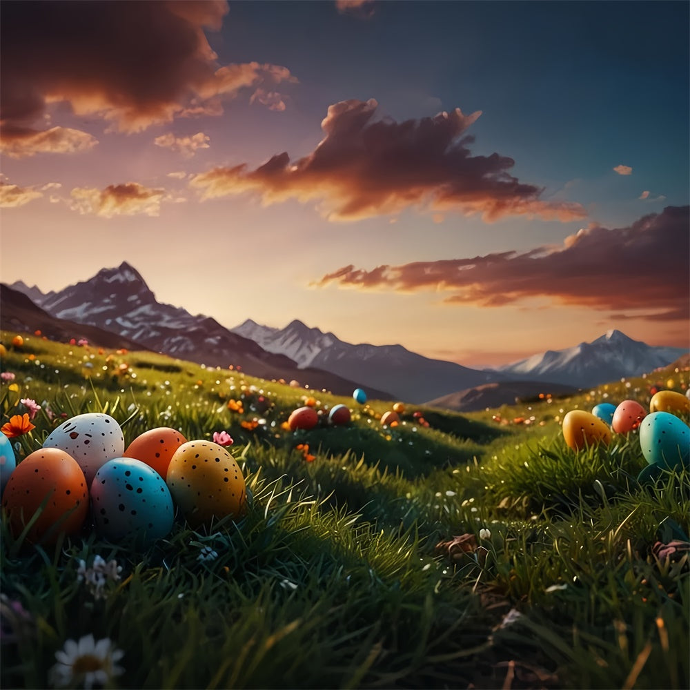 Easter Backdrops For Photos Majestic Mountain Egg Backdrop TWW3-43